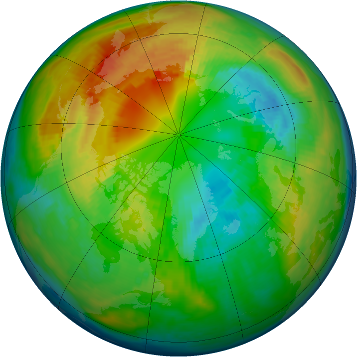 Arctic ozone map for 28 February 1993
